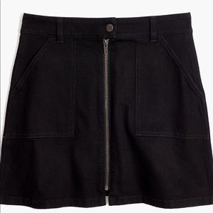 Madewell Denim Utility Zip Skirt in Black Frost
